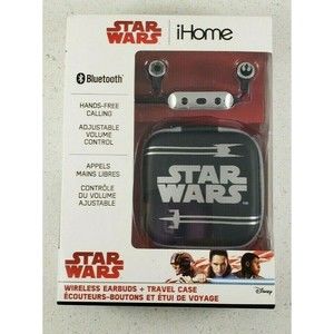 Star Wars LiB20FXv8 Bluetooth Earbuds Mic Remote Travel Case Black New Sealed